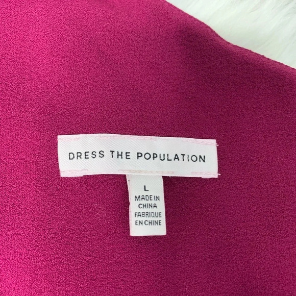 Dress The Population Tiffany Dress Dark Maegnta - Picture 7 of 9